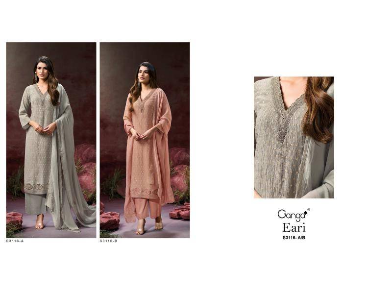 Ganga eari 3116 Wholesale dress material catalogs