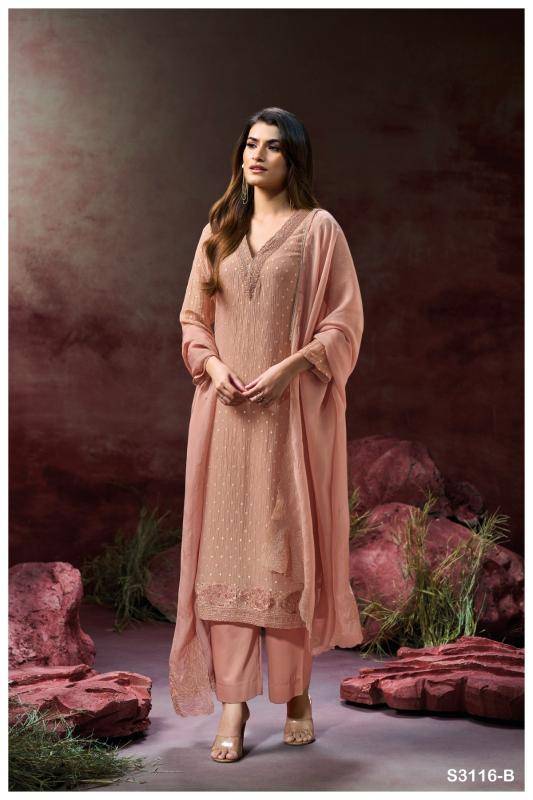 Ganga eari 3116 Wholesale dress material catalogs