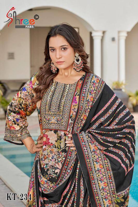 Shree fab KT - 234 maslin Wholesale designer dress material