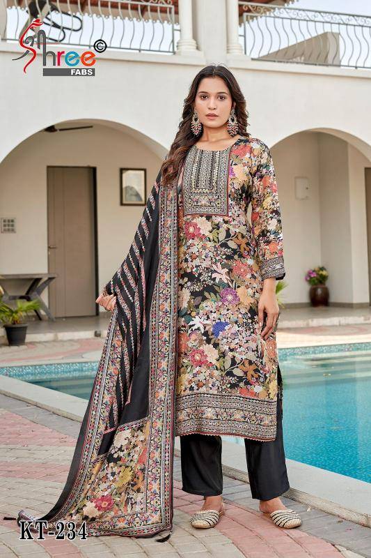Shree fab KT - 234 maslin Wholesale designer dress material