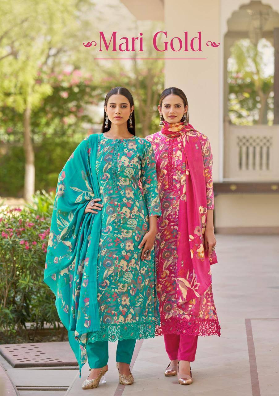 Sargam mari gold Wholesale printed dress material