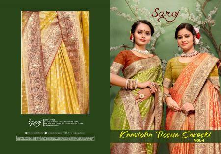Saroj kavisha tissue sarovski 4 Saree wholesalers in India