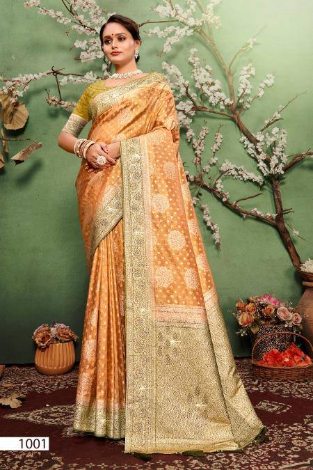 Saroj kavisha tissue sarovski 4 Saree wholesalers in India