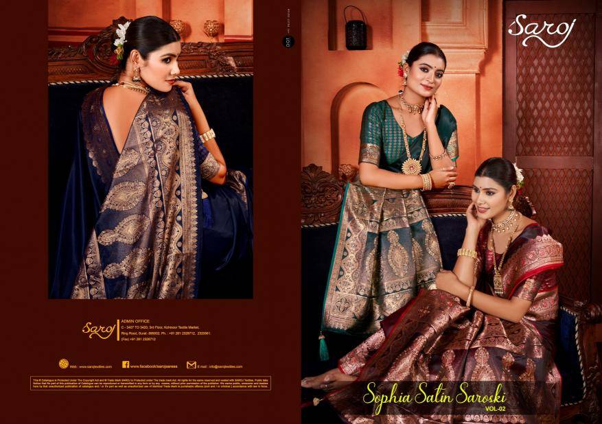 Saroj sophia satin saroski 2 Saree wholesale market