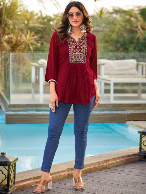 Shorya rayon office wear Fancy kurtis wholesale in Ahmedabad