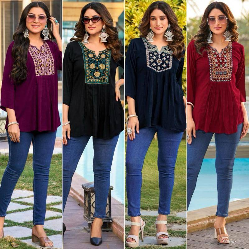 Shorya rayon office wear Fancy kurtis wholesale in Ahmedabad