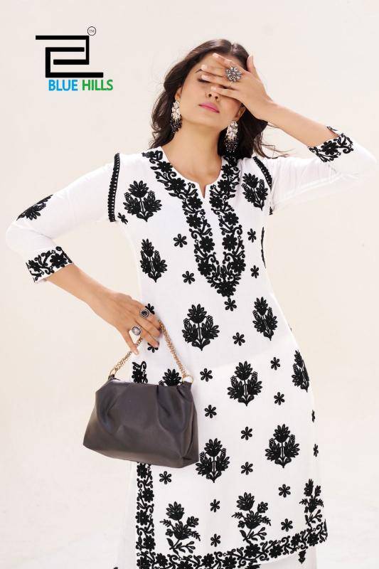 Blue hills black and white vol 18 Kurti wholesale market in Surat