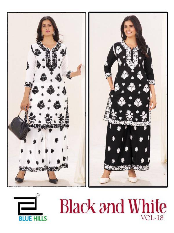 Blue hills black and white vol 18 Kurti wholesale market in Surat