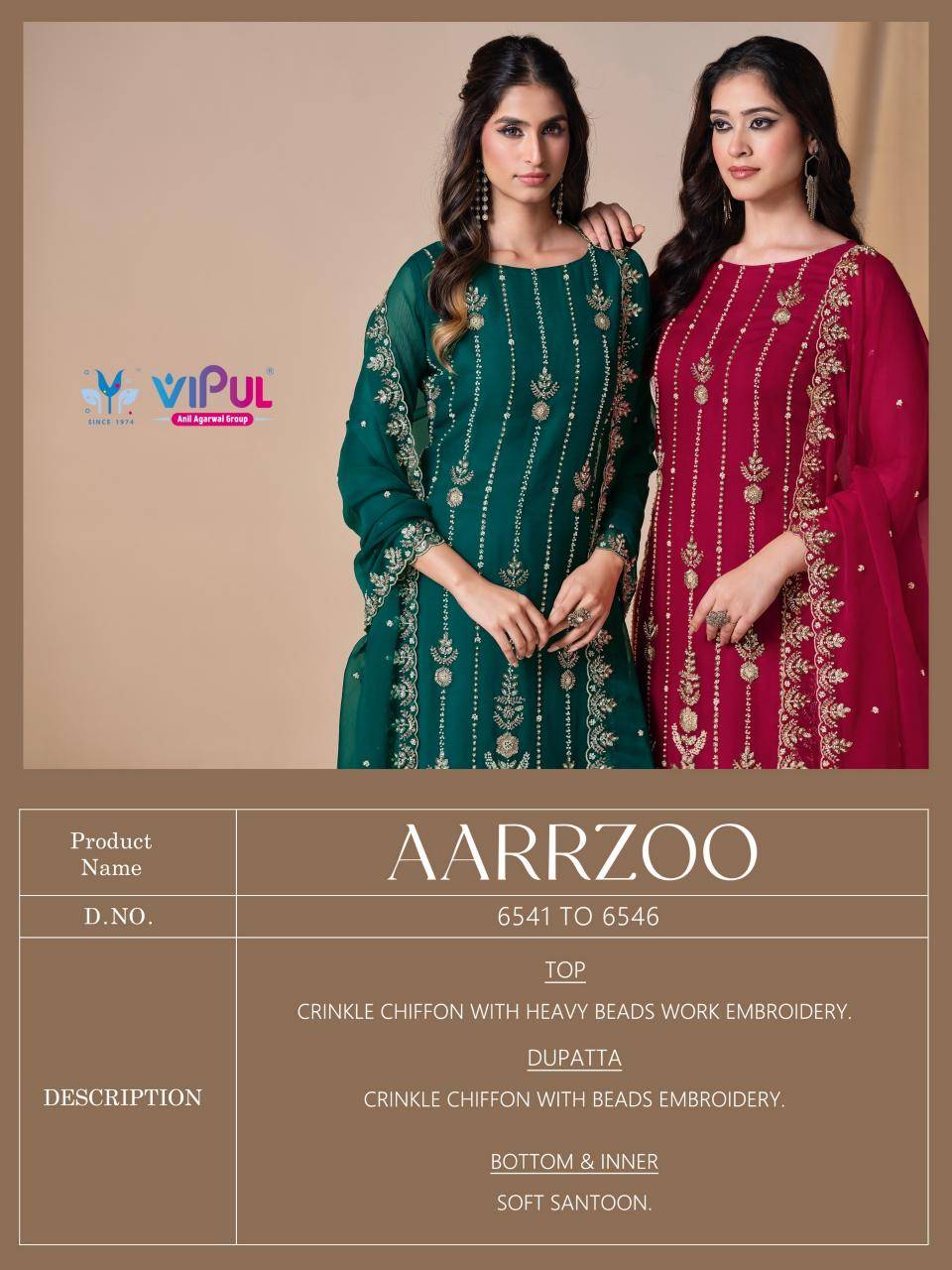 Vipul aarrzoo wholesale dress materials in bangalore with price