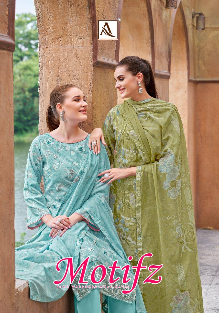 Alok suit motifz wholesale dress materials in surat