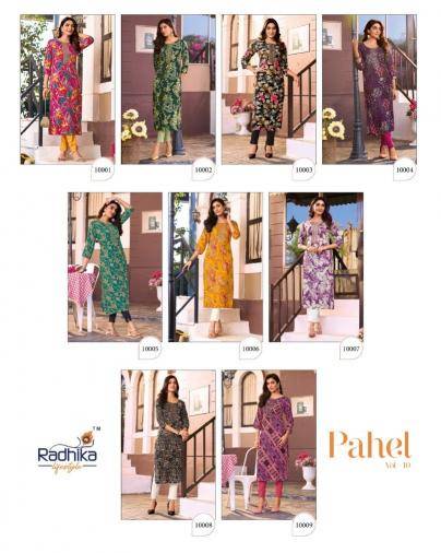 Radhika pahel vol-10 wholesale kurti manufacturers in surat