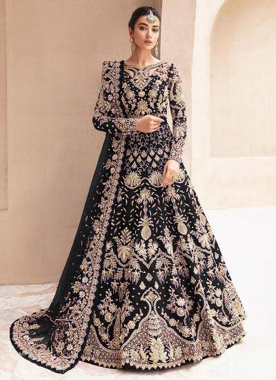 Black Butterfly Net Embroidery Work wholesale ghagra choli online