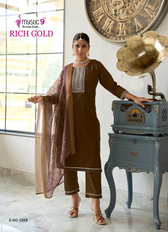 Mystic9 rich gold vol 5 Party wear Kurti manufacturers in Vadodara