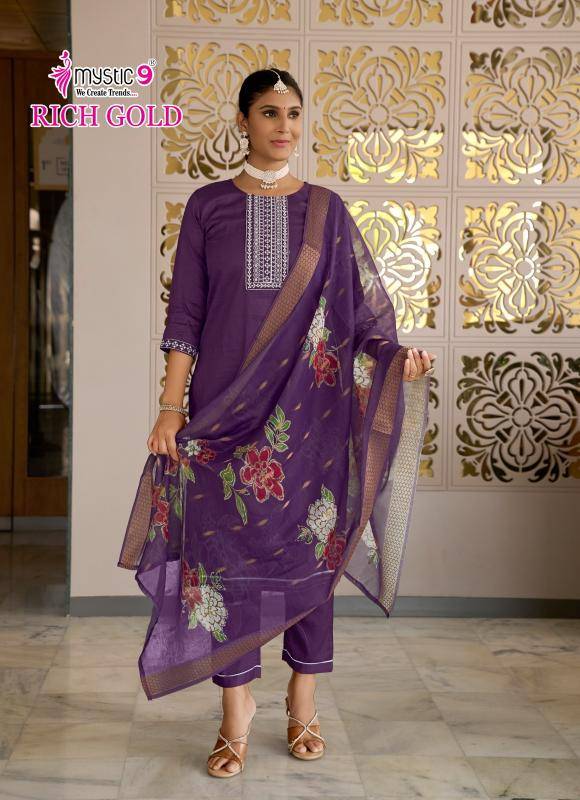 Mystic9 rich gold vol 5 Party wear Kurti manufacturers in Vadodara