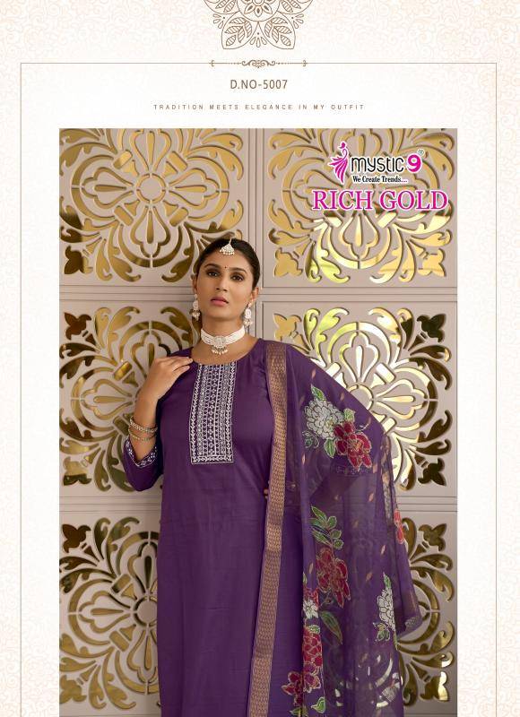 Mystic9 rich gold vol 5 Party wear Kurti manufacturers in Vadodara