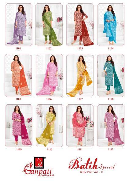 Ganpati batik pant vol-11 Online dress materials market wholesale surat