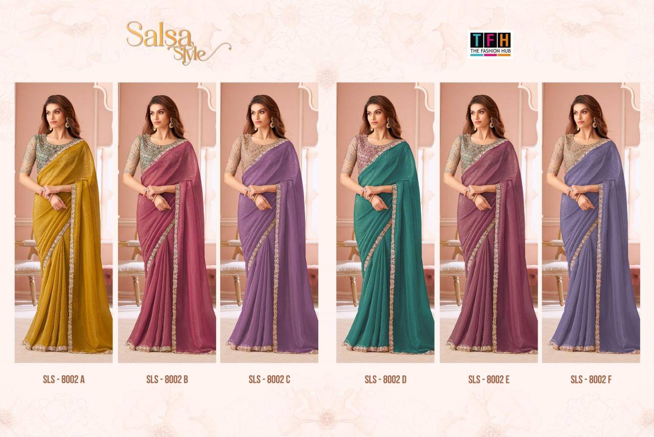 TFH salsa style georgette Designer saree wholesale market
