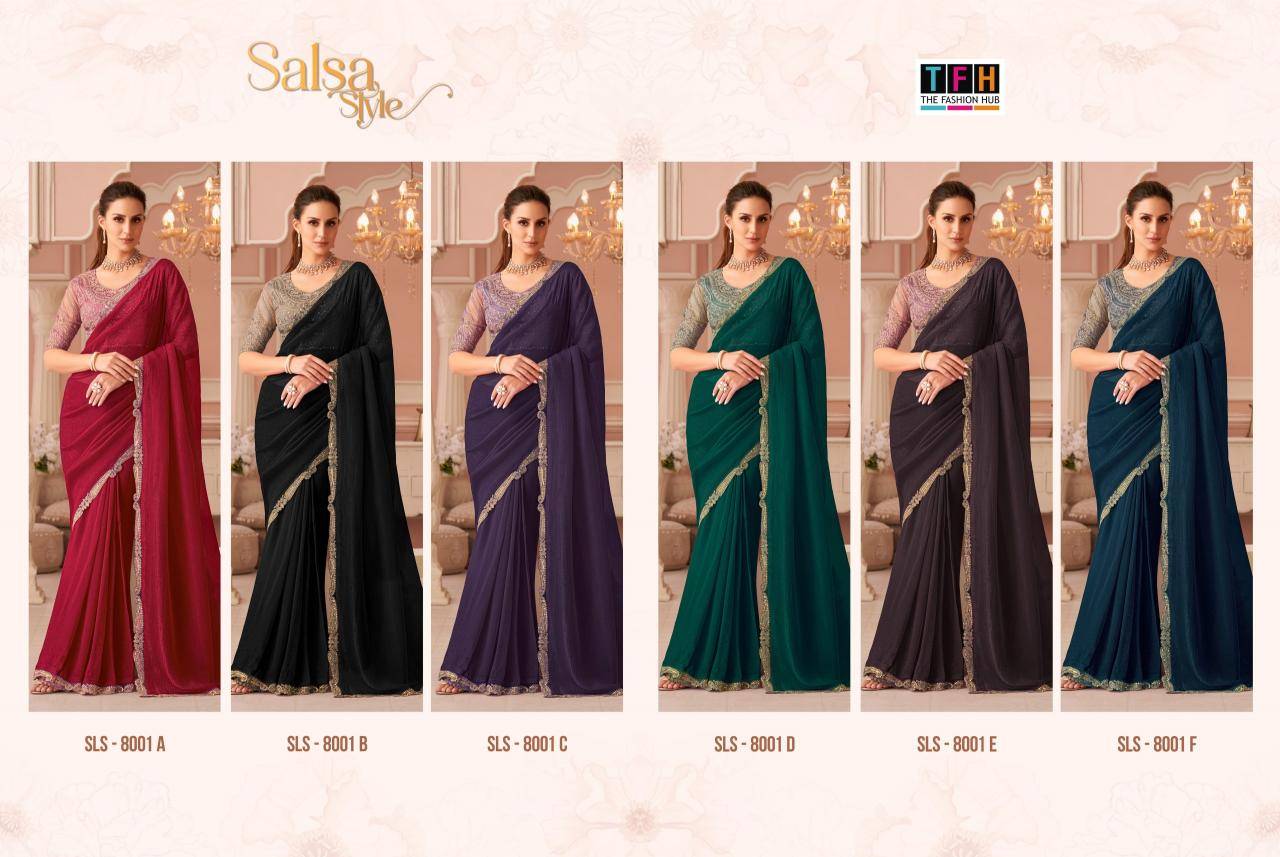 TFH salsa style georgette Designer saree wholesale market