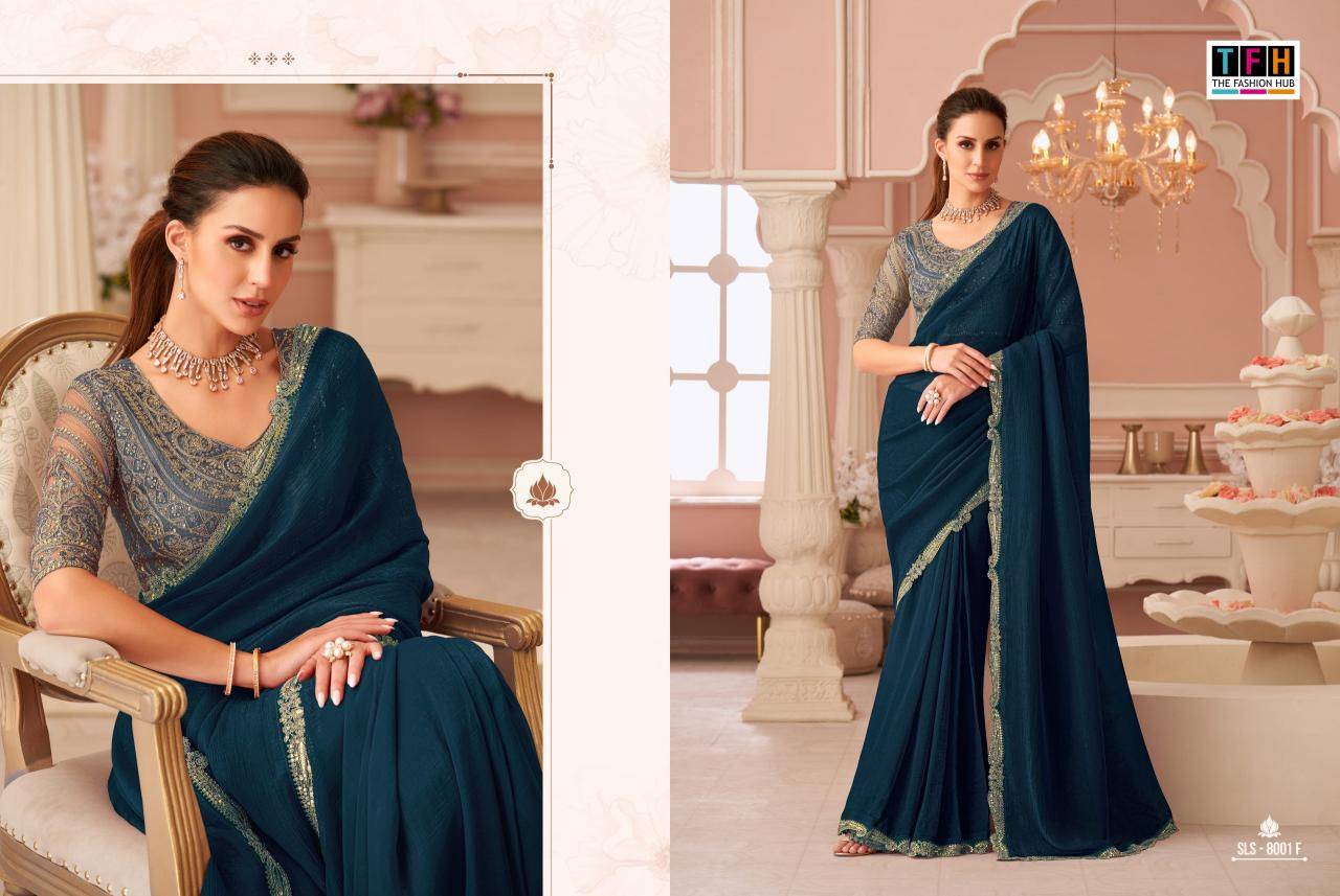 TFH salsa style georgette Designer saree wholesale market