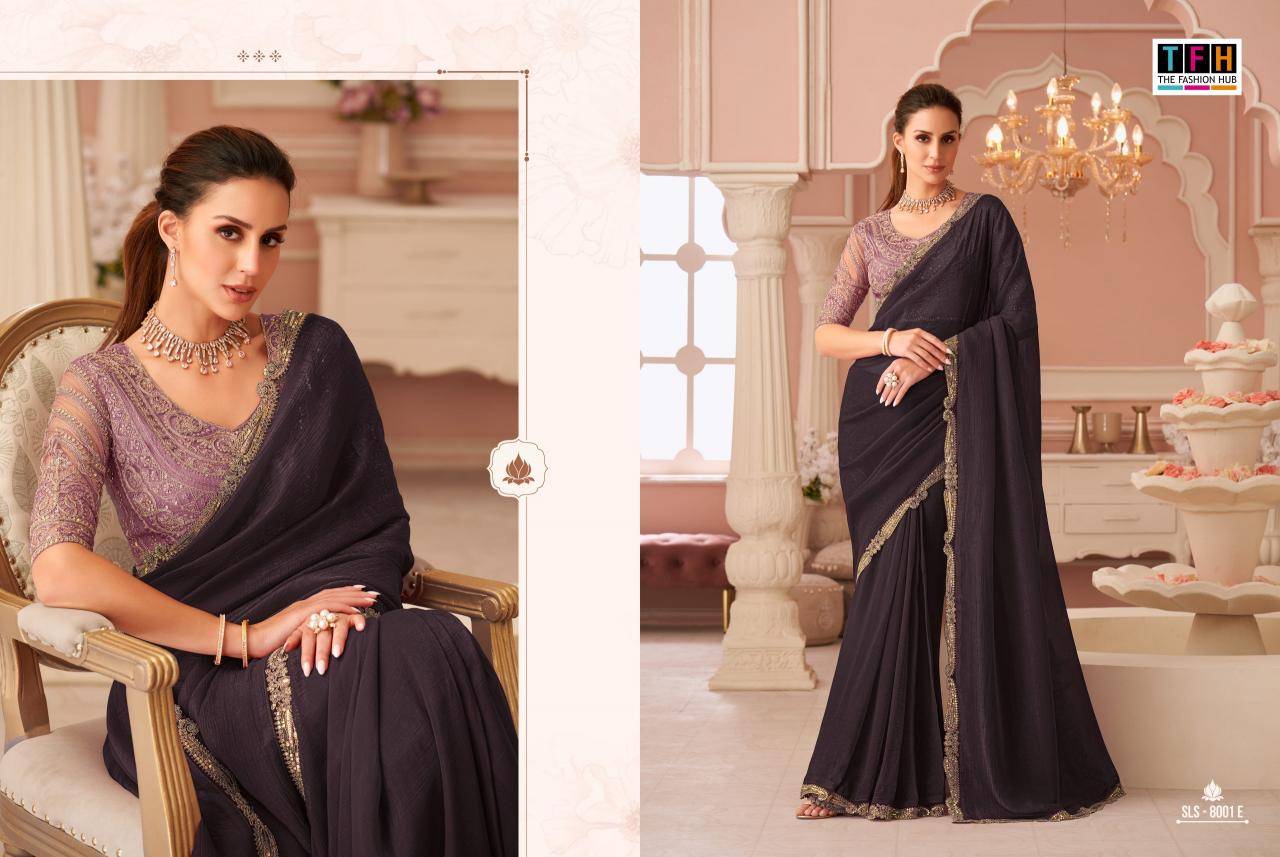 TFH salsa style georgette Designer saree wholesale market