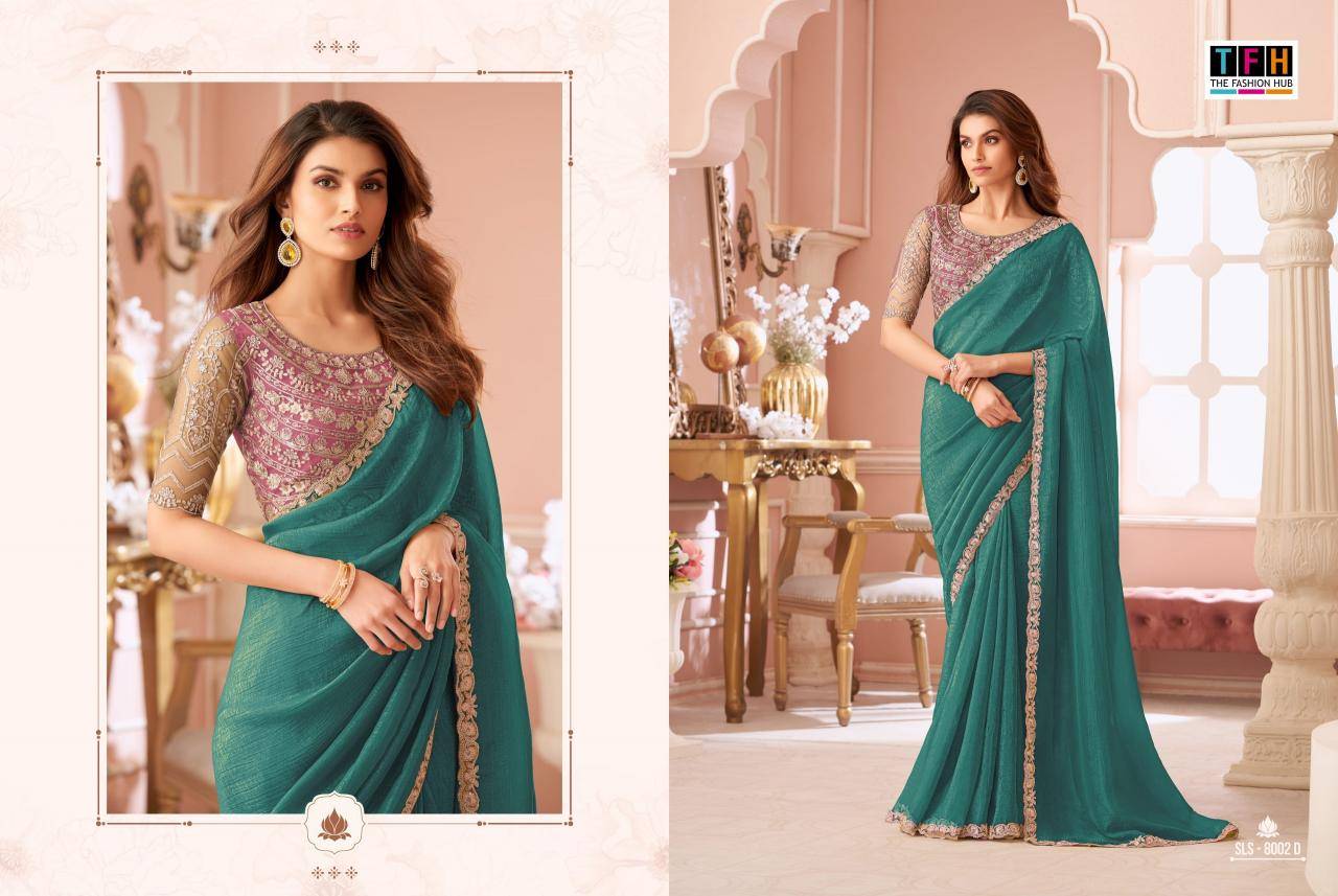 TFH salsa style georgette Designer saree wholesale market