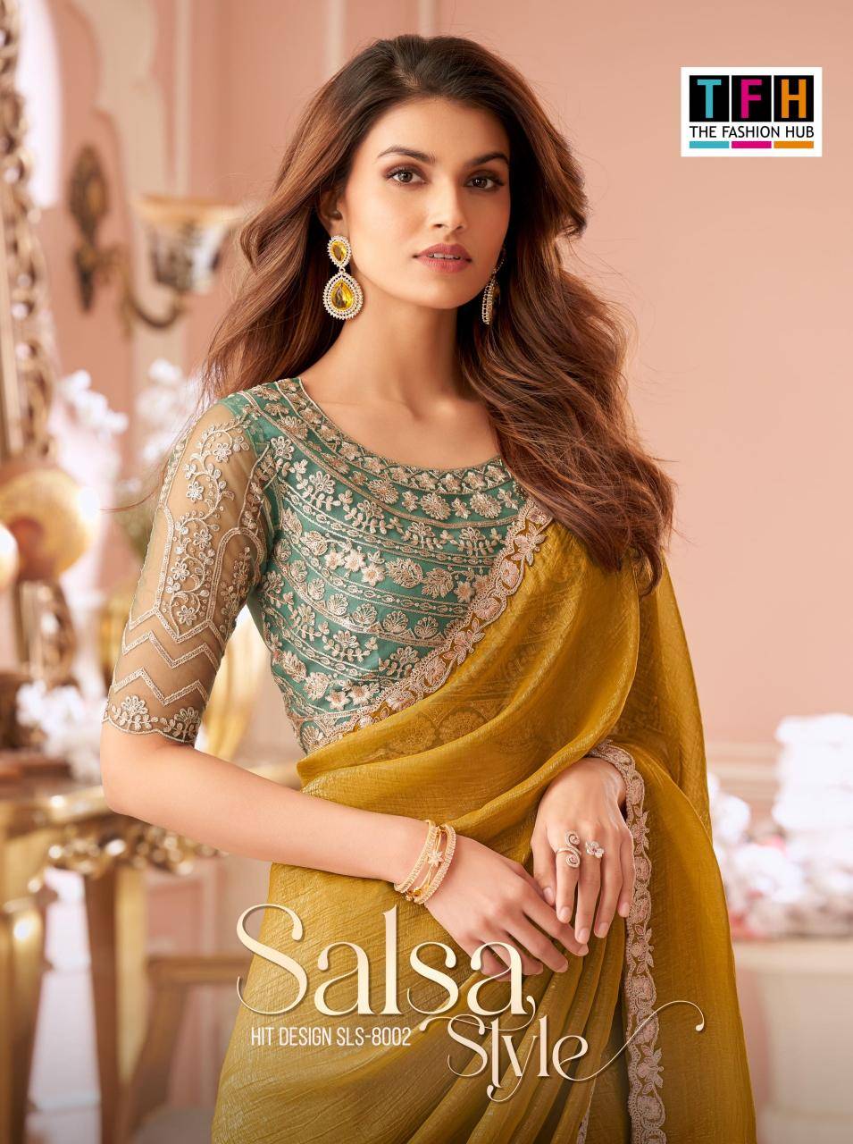 TFH salsa style georgette Designer saree wholesale market