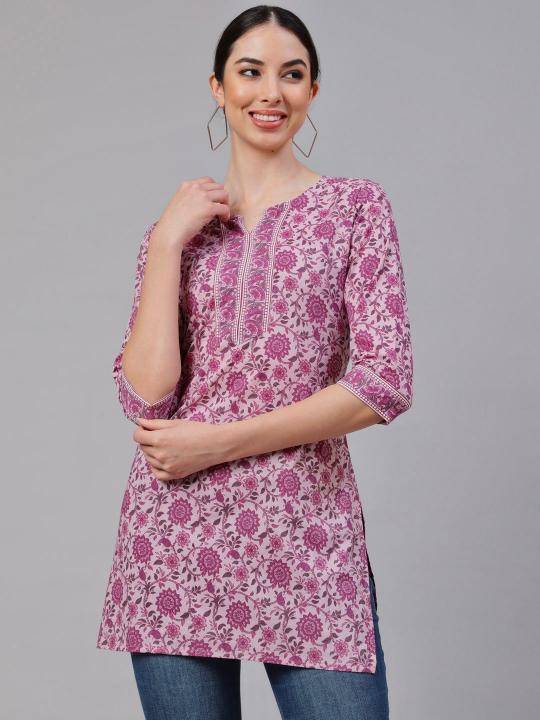 Shorya cotton printed short top  Wholesale cotton kurtis in India