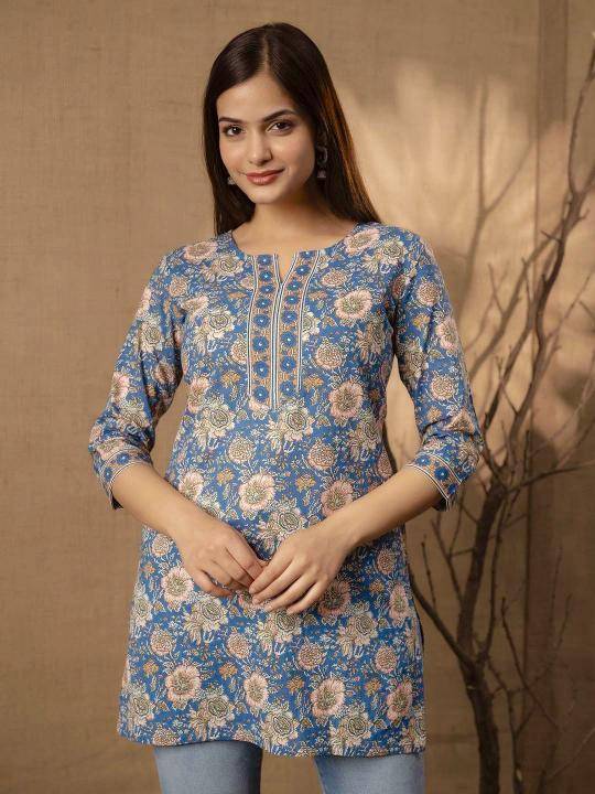 Shorya cotton printed short top  Wholesale cotton kurtis in India