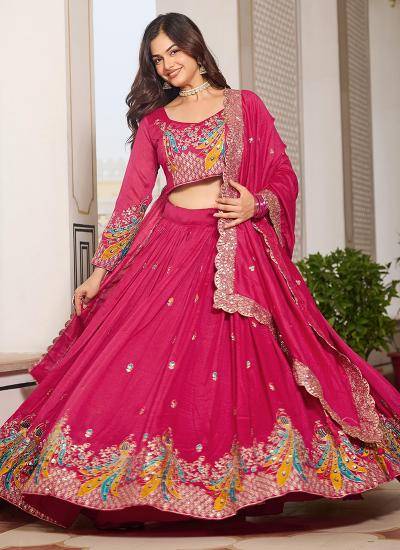 Pink Vichitra Embroidery Work Navratri Party wear lehenga choli suppliers