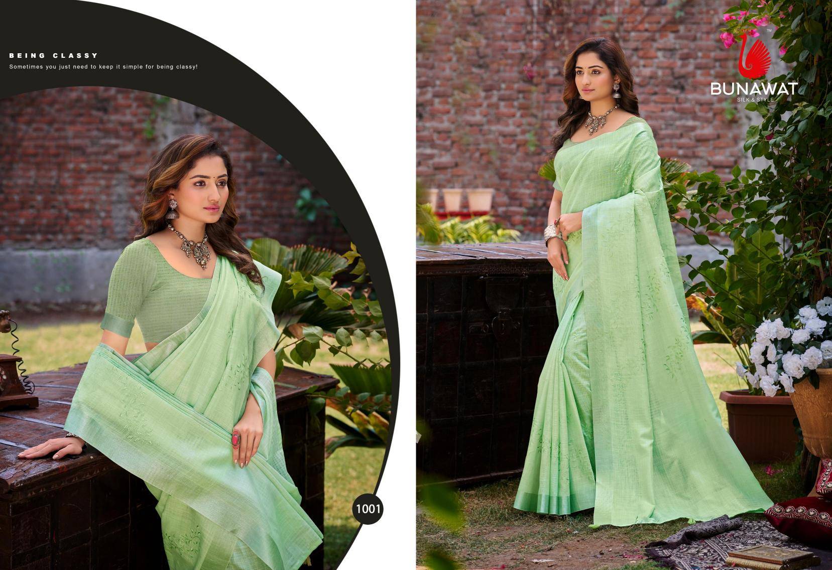 BUNAWAT - Lotus Linen Wholesale saree catalog