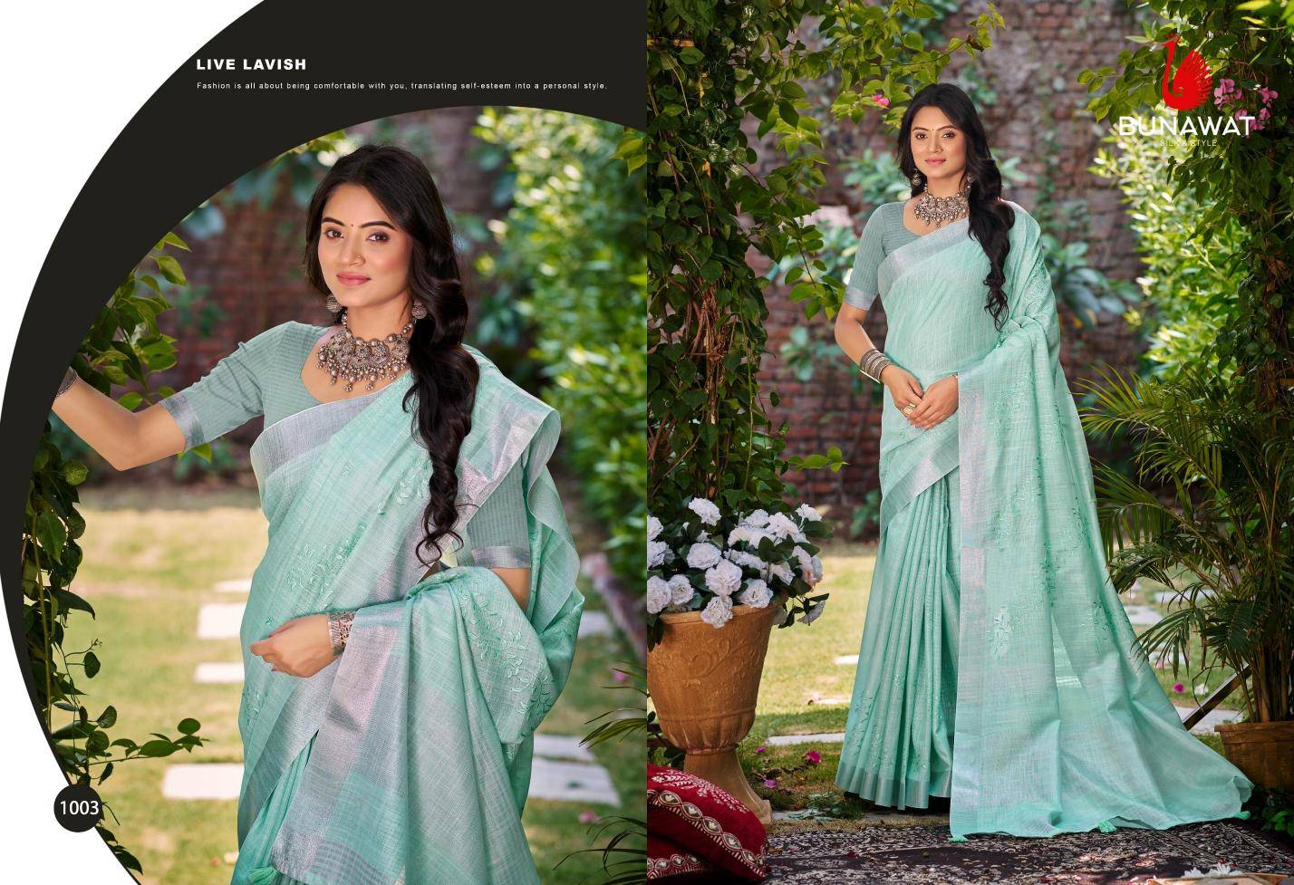 BUNAWAT - Lotus Linen Wholesale saree catalog