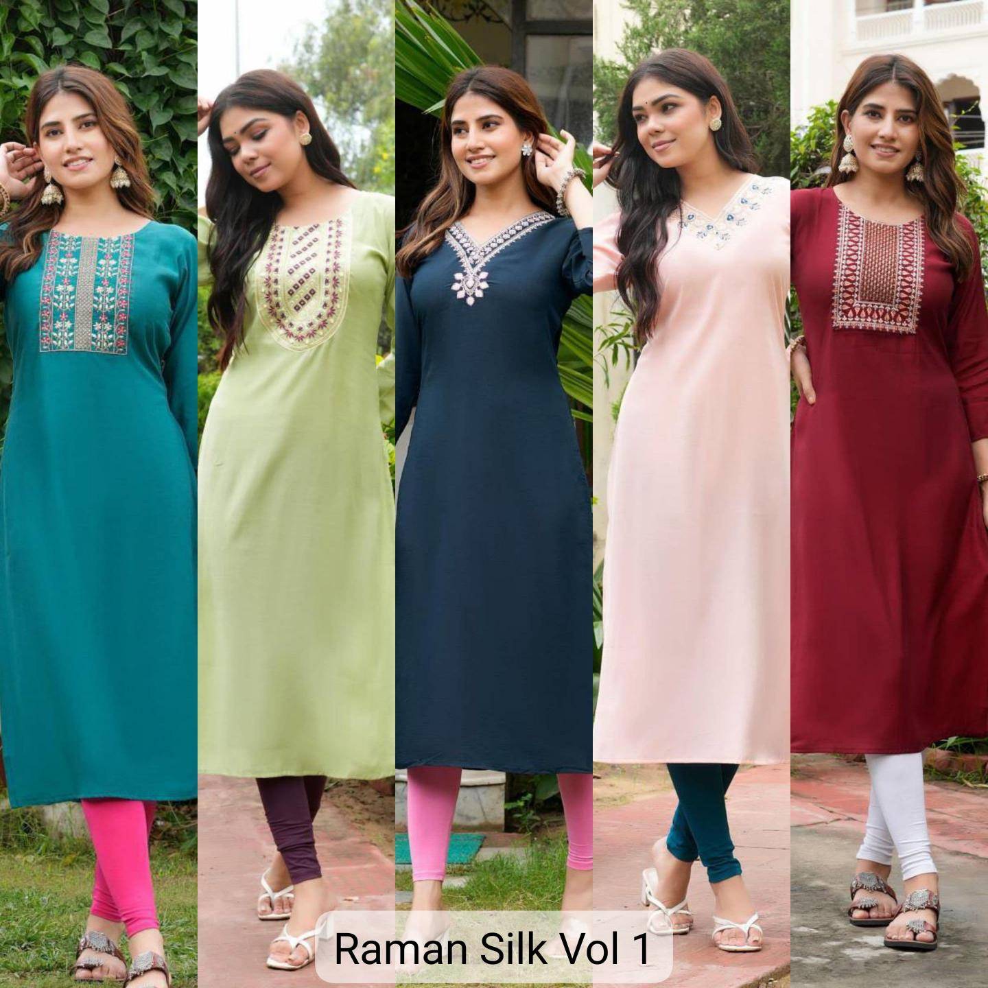 Diya trends roman silk vol 1 Kurti Wholesalers in India