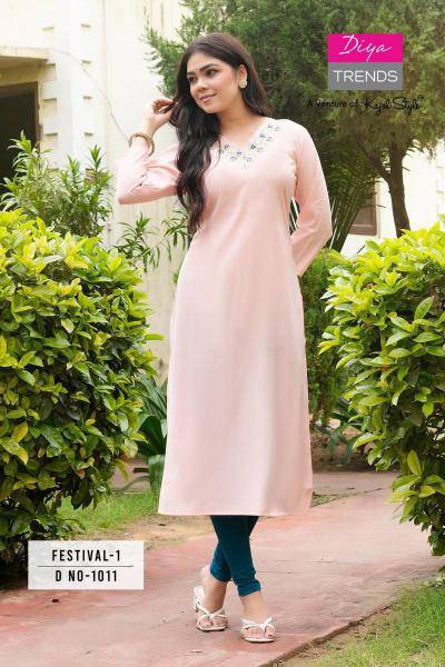 Diya trends roman silk vol 1 Kurti Wholesalers in India
