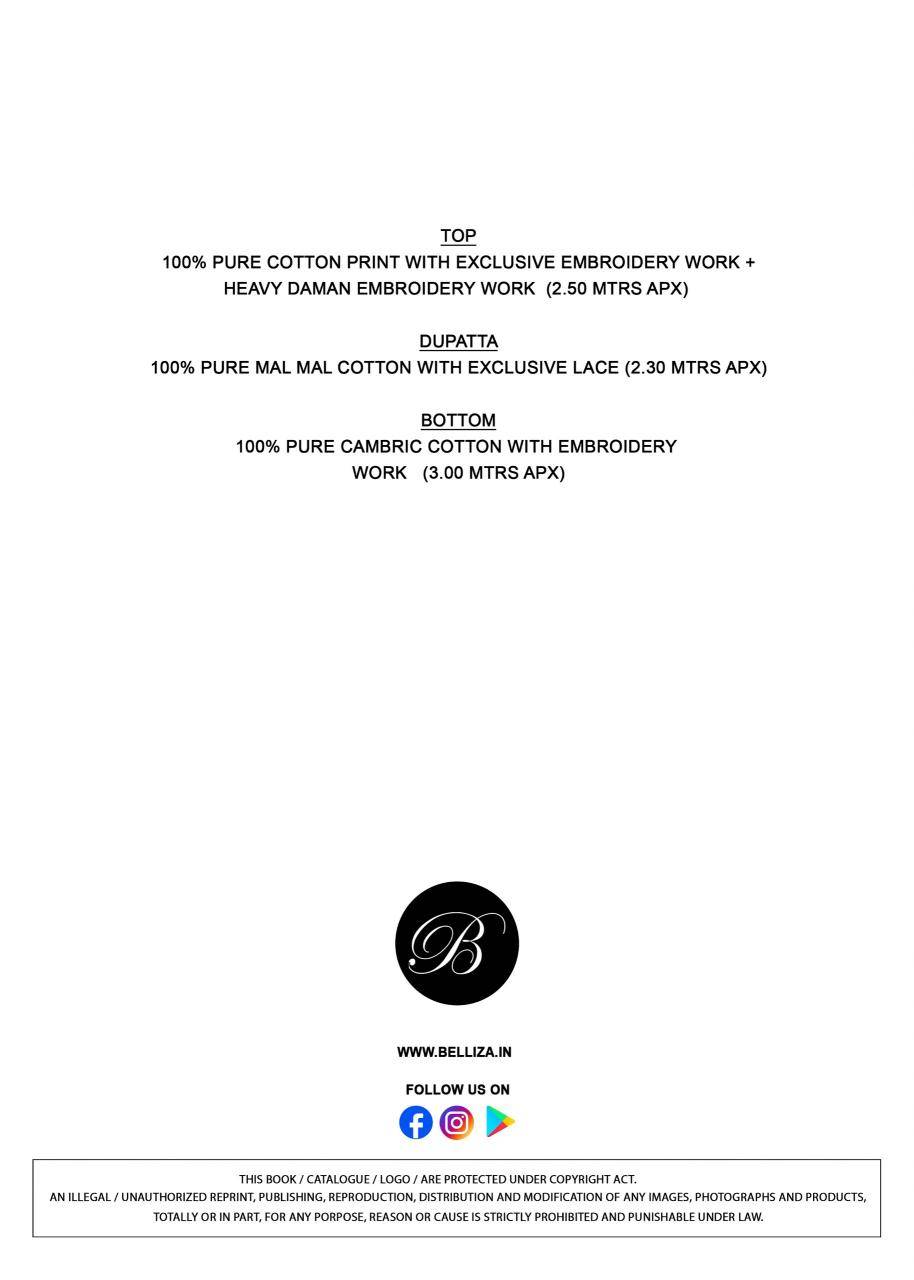 Belliza zayana dress material wholesale price