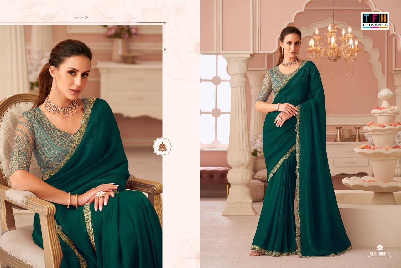 Shorya TFH salsa style d.no 8001 Wholesale saree market in Surat