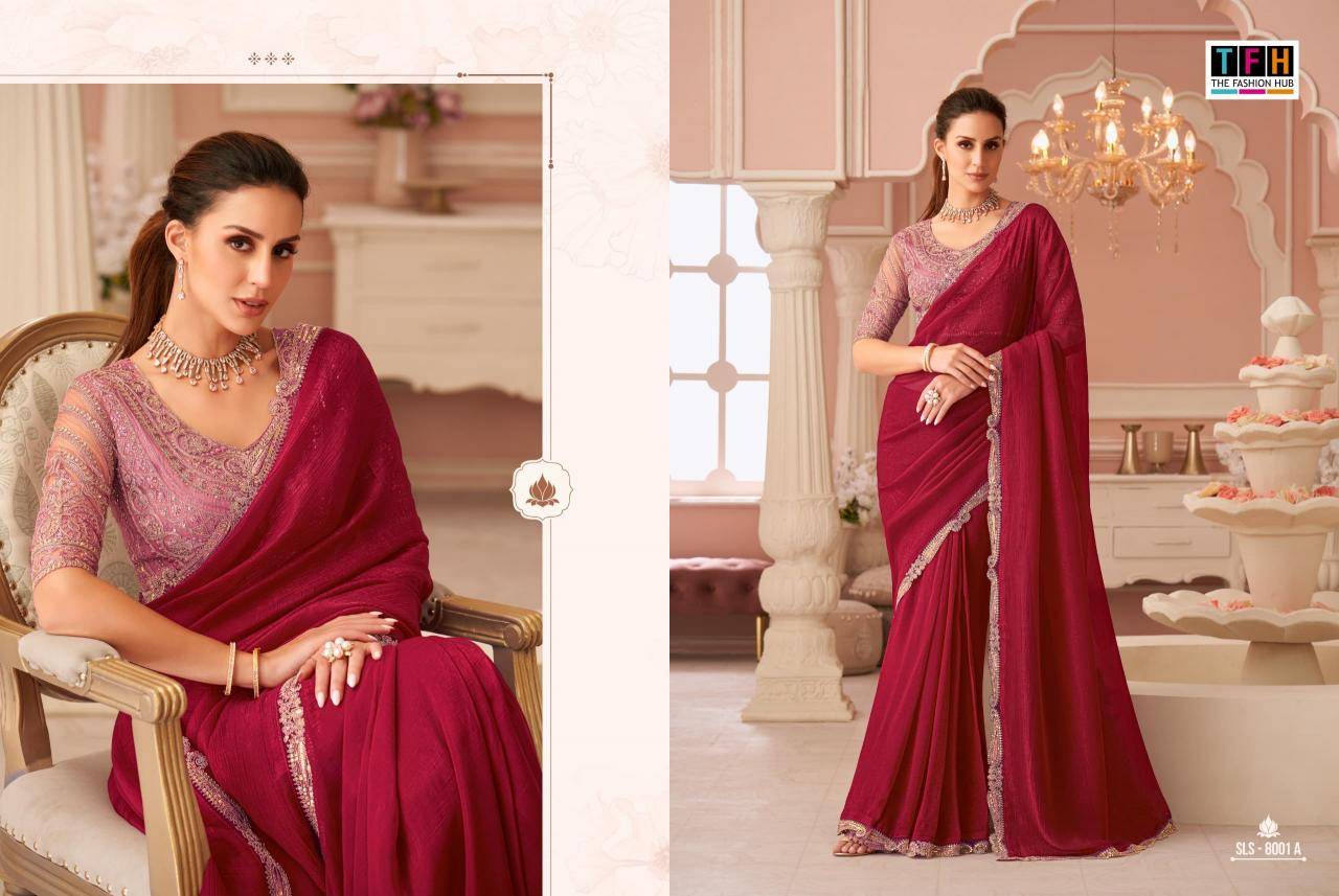 Shorya TFH salsa style d.no 8001 Wholesale saree market in Surat