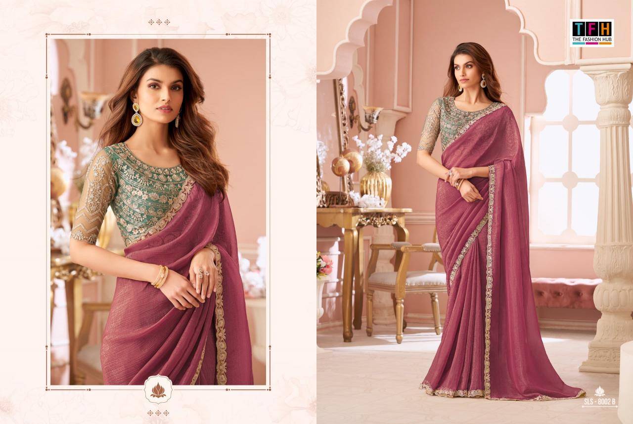Shorya TFH salsa style d.no 8002 Sarees wholesale business in India