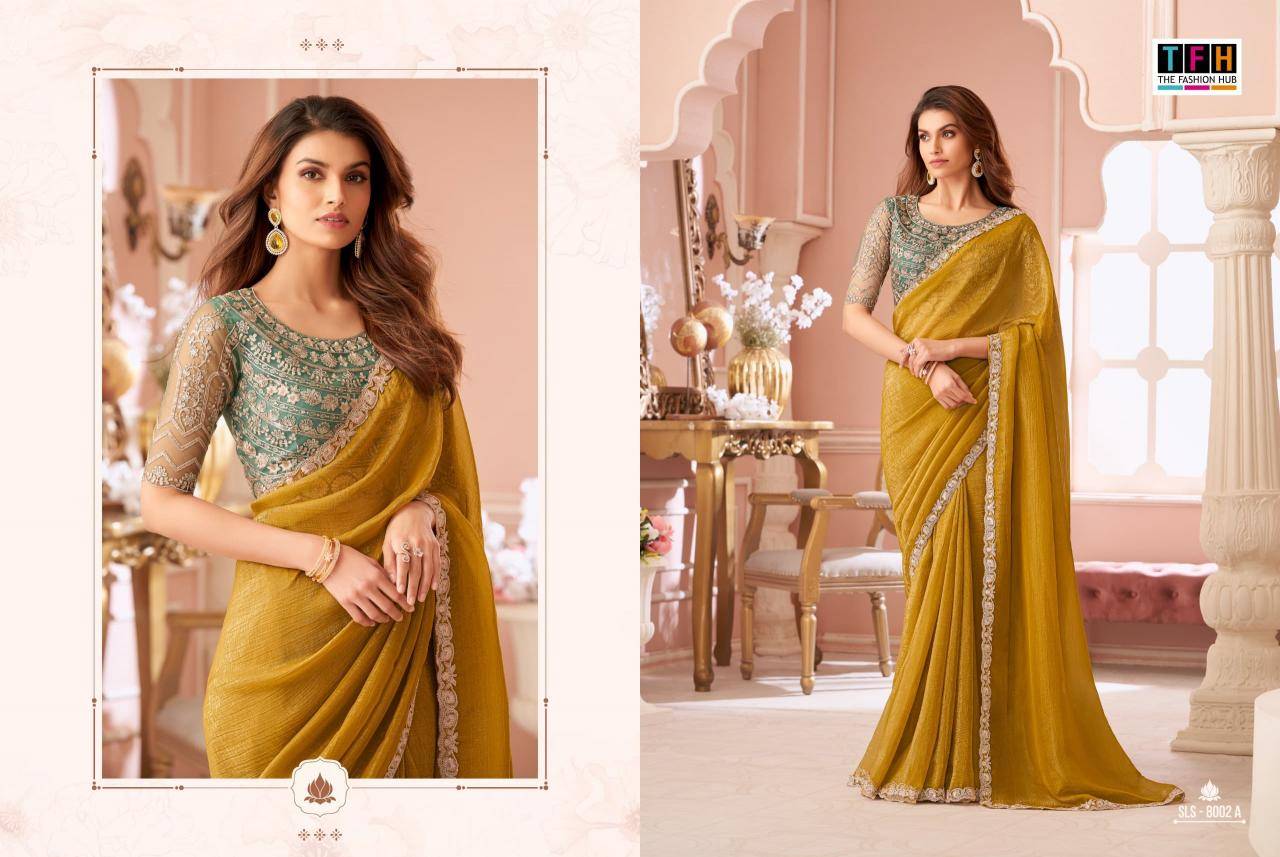 Shorya TFH salsa style d.no 8002 Sarees wholesale business in India