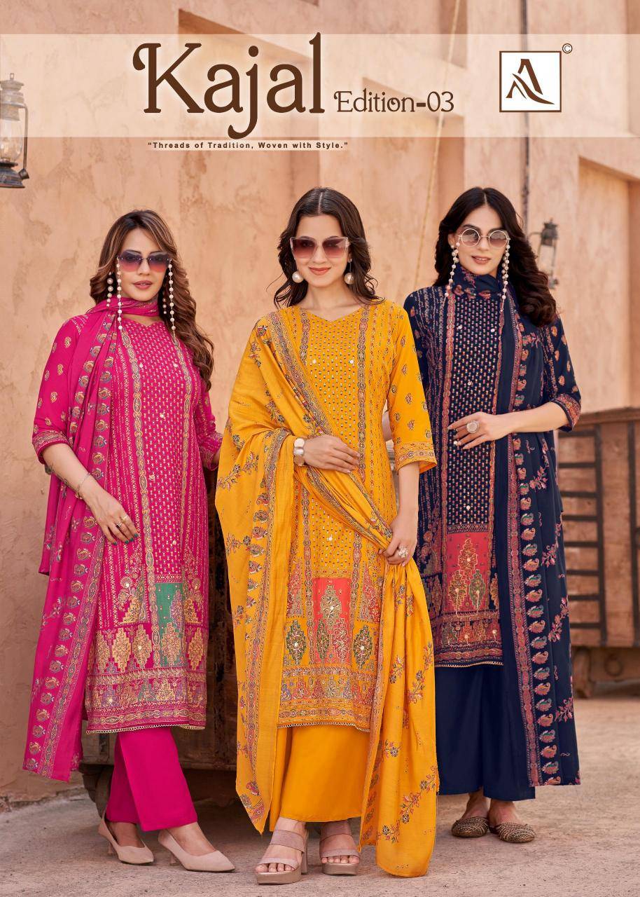 Alok suit kajal 3 Dress material wholesale market in Mumbai