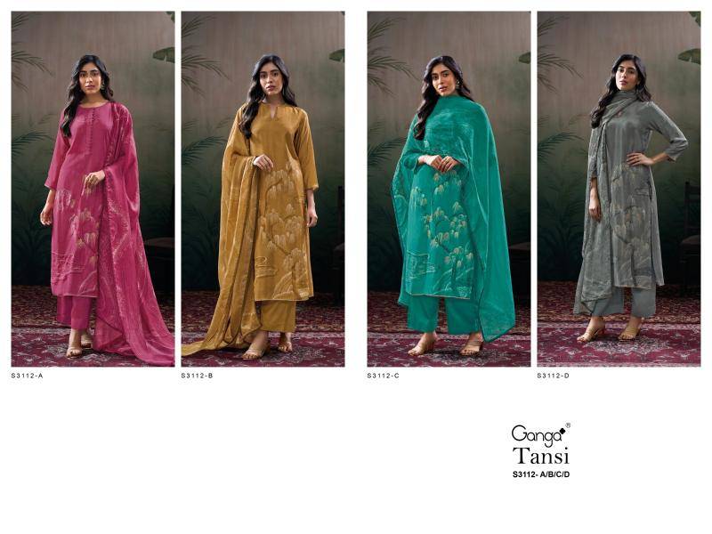 Ganga tansi 3112 Unstitched dress material wholesale