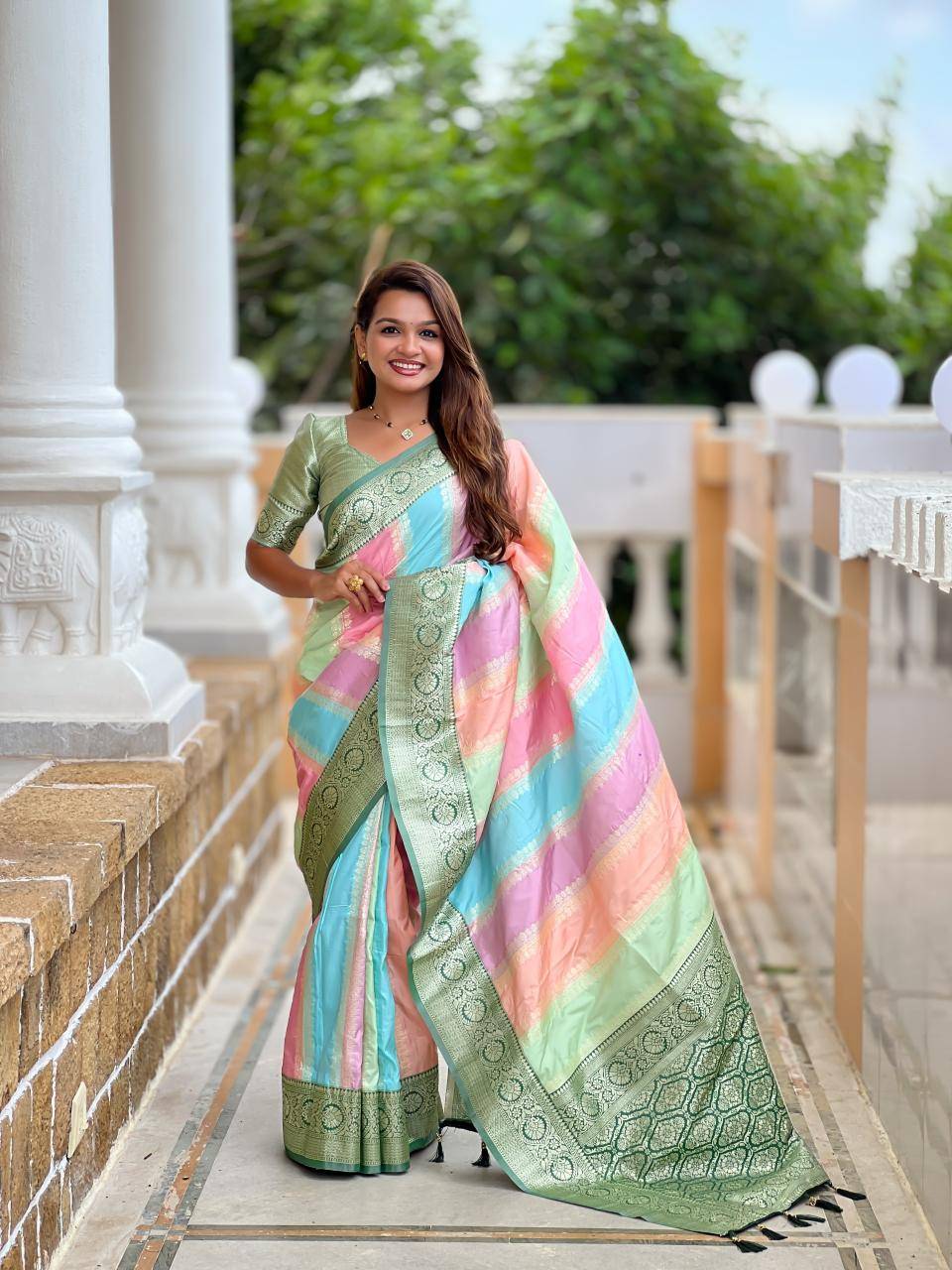 Anupama multi colour soft banarasi silk Wholesale saree market