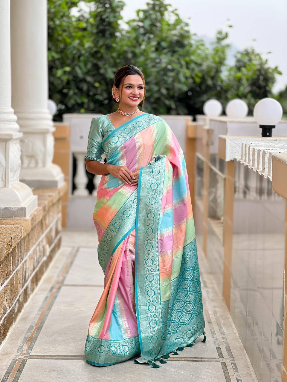 Anupama multi colour soft banarasi silk Wholesale saree market