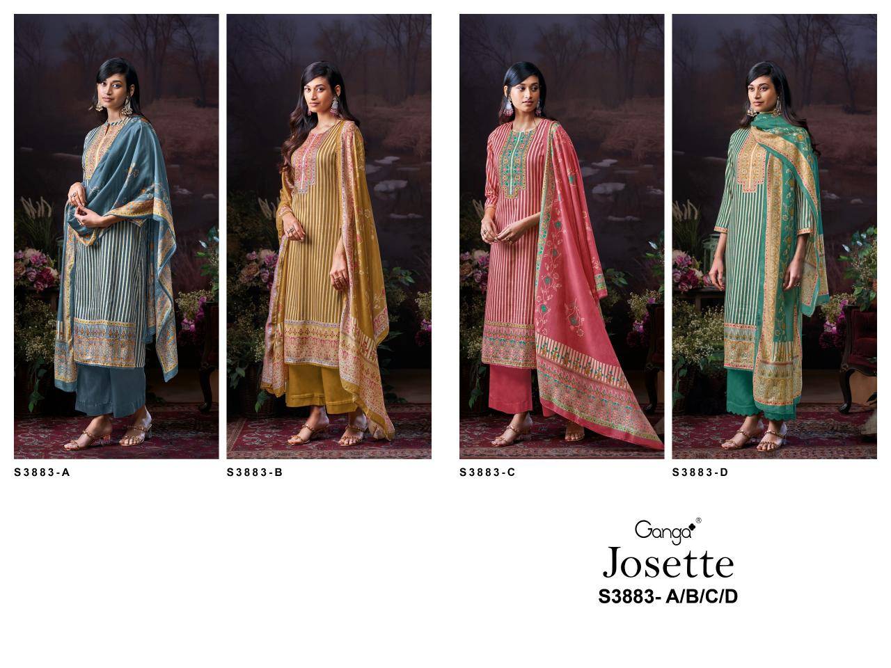 Ganga josette 3883 Surat dress material wholesale market