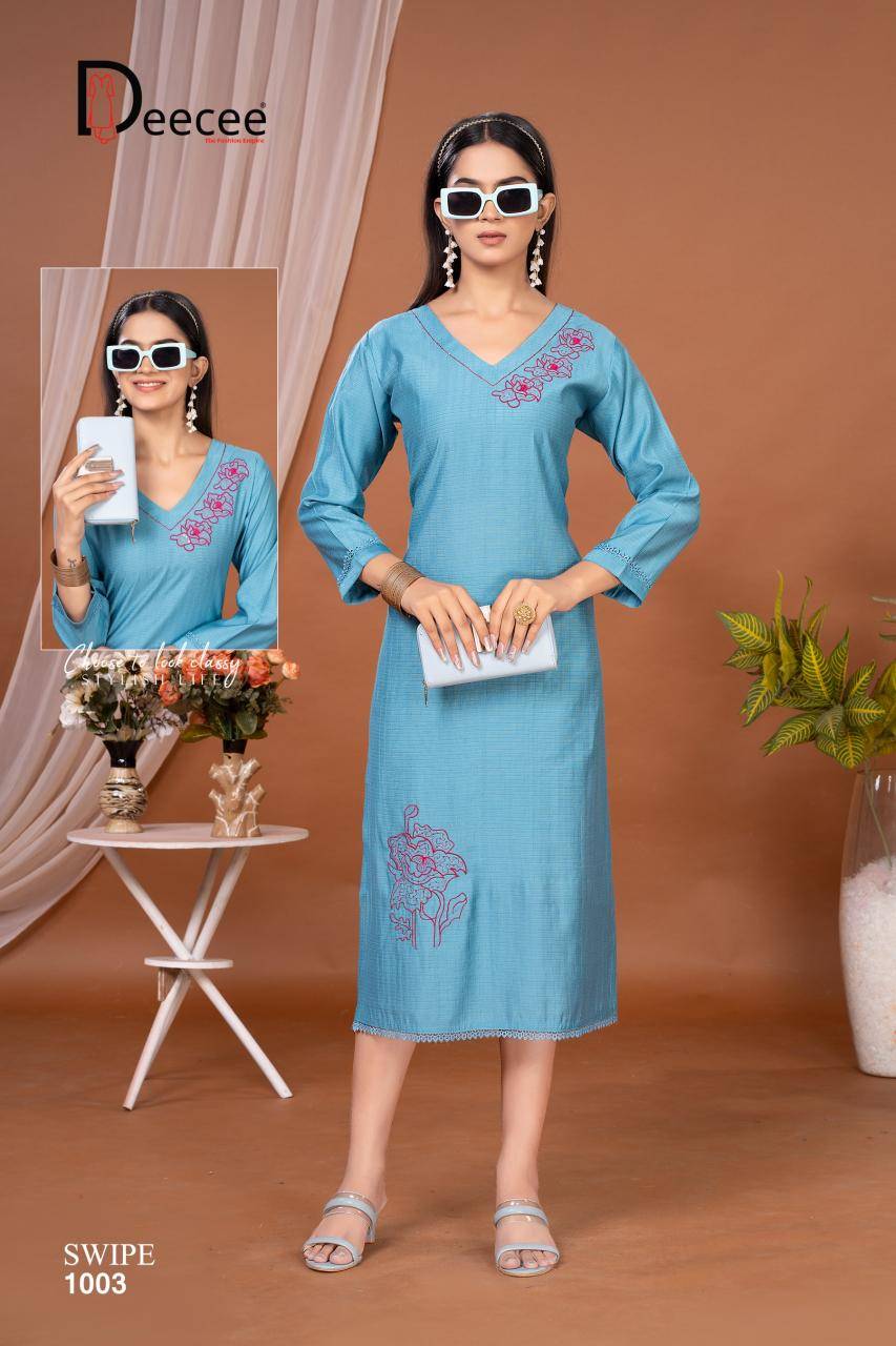 Deecee swipe Latest Kurti designs in Hyderabad
