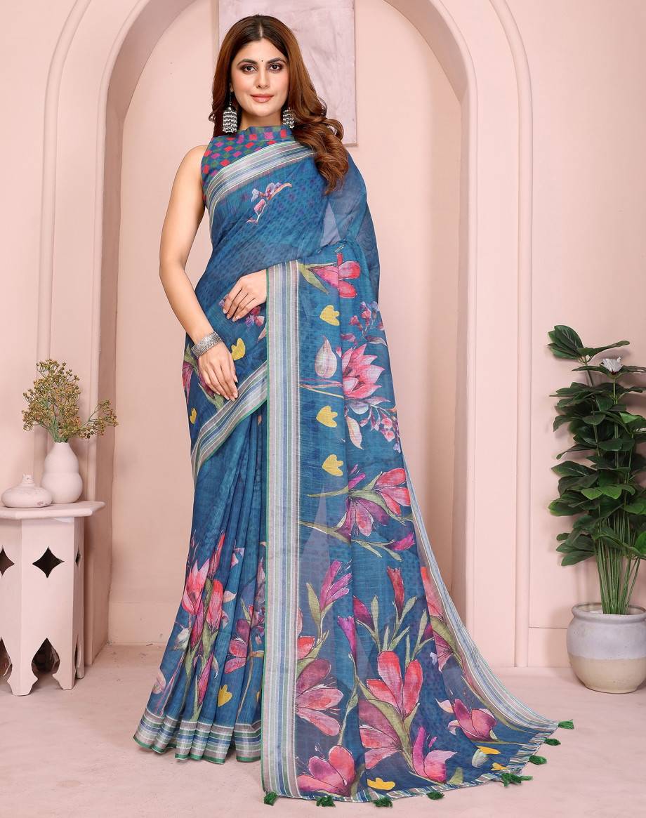 Vc Krishi B Linen Cotton Wholesale Saree supplier in ahmedabad