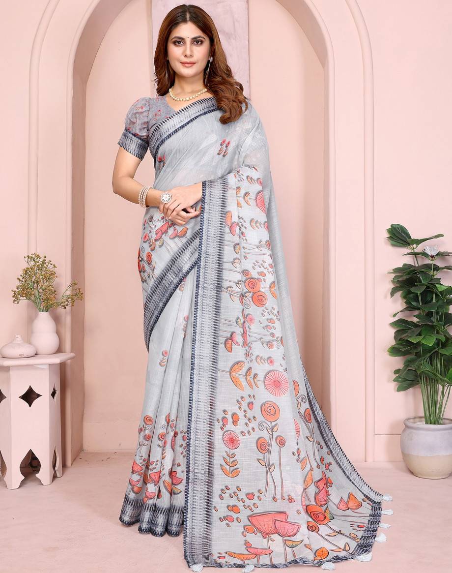 Vc Krishi B Linen Cotton Wholesale Saree supplier in ahmedabad