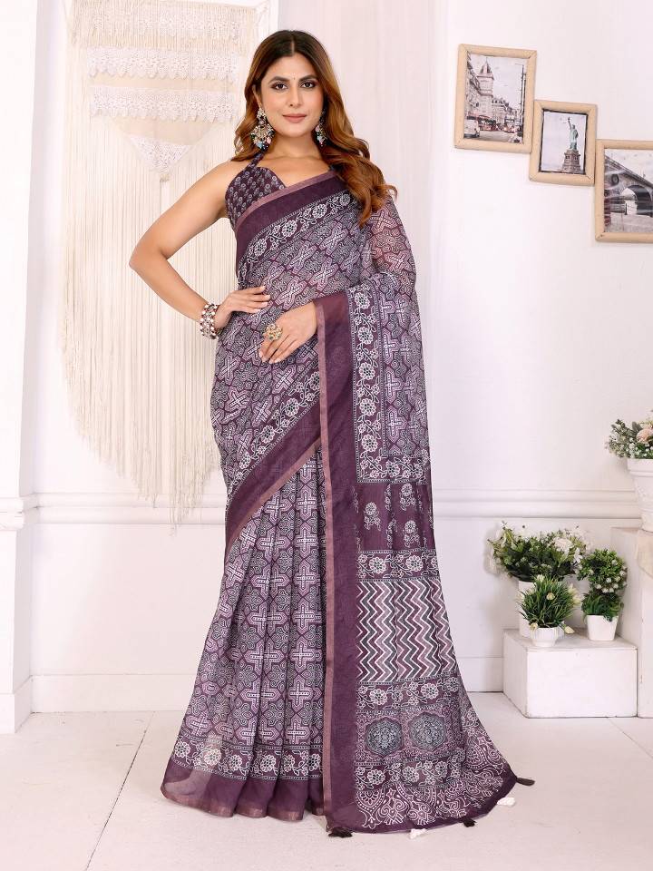 Vc Ragini A Chanderi Cotton Saree wholesale market in ahmedabad