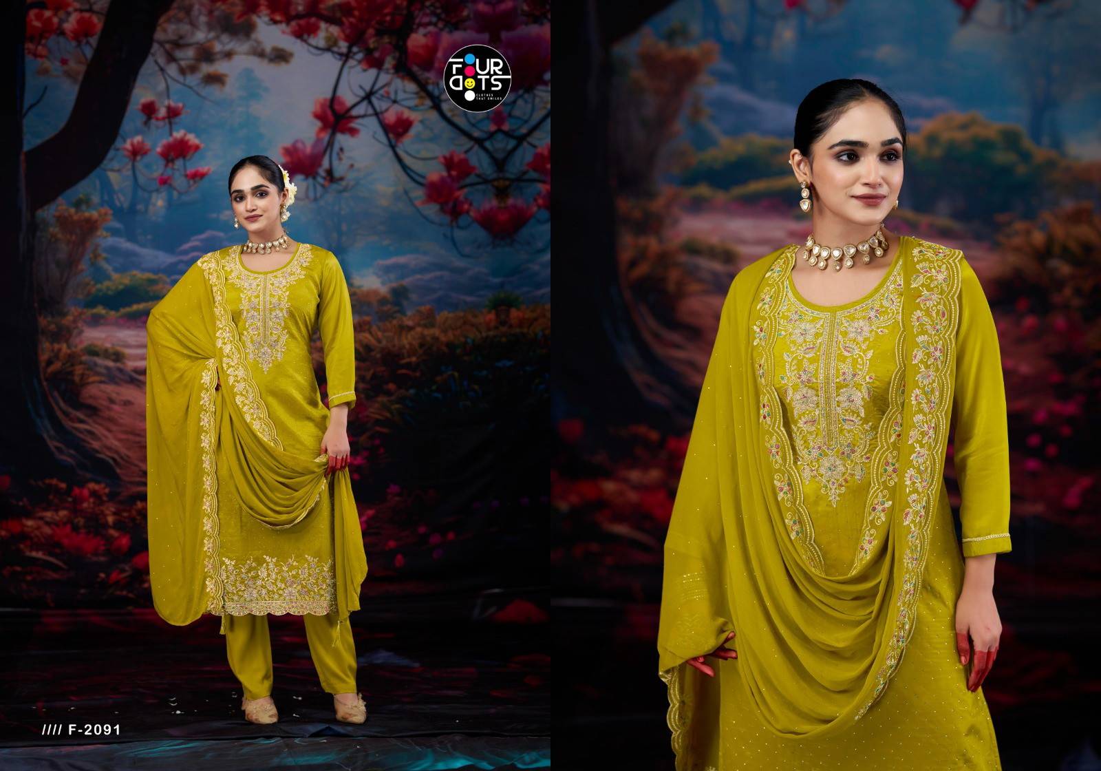 Four Dots Zankar Dress material wholesale suppliers