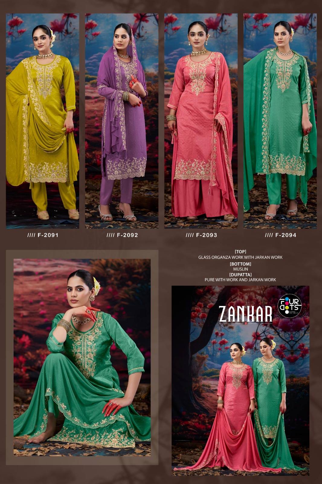 Four Dots Zankar Dress material wholesale suppliers