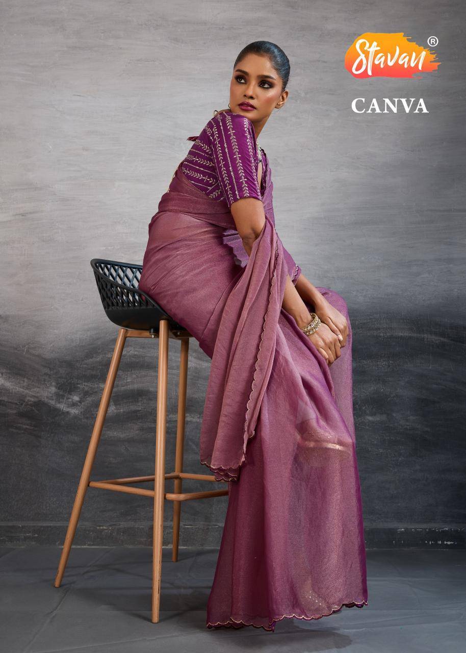 Shorya stavan canva Printed saree distributors